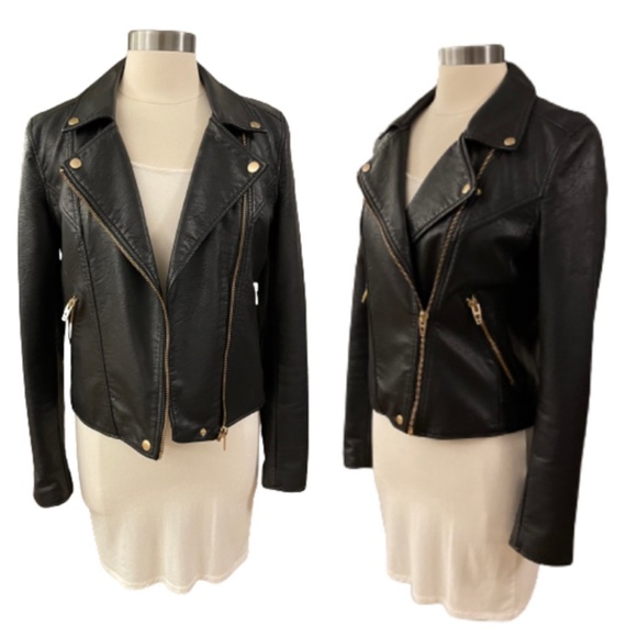 Blank NYC Jackets & Blazers - Blank NYC Faux Leather Moto Jacket Black Size Medium